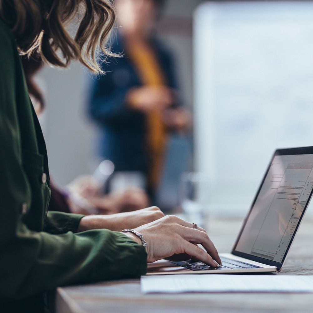 A user accessing data via a secure network